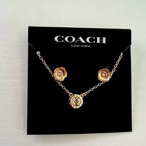 Coach Rose Gold Tea Rise Earrings and Necklace Set